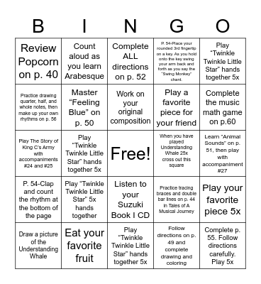 Wilson’s August Bingo Card