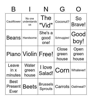 Mom Bingo Card