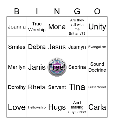 The Landing Place Ministry Assistants Bingo Card