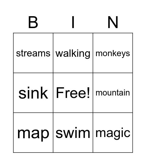 Pronunciation Bingo Card