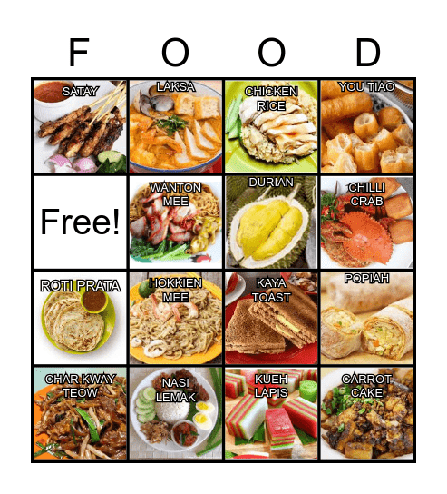 SINGAPOREAN Bingo Card