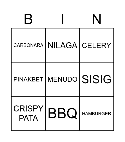 MERIENDA Bingo Card