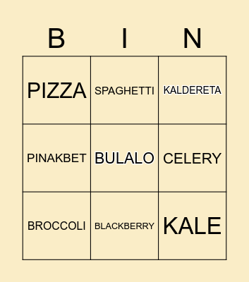 MERIENDA Bingo Card
