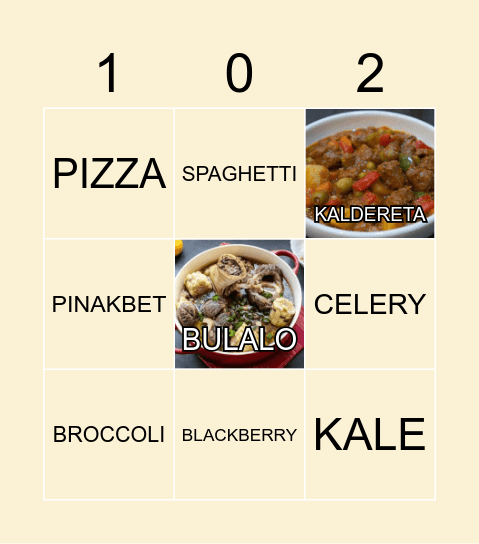 BUFFET Bingo Card