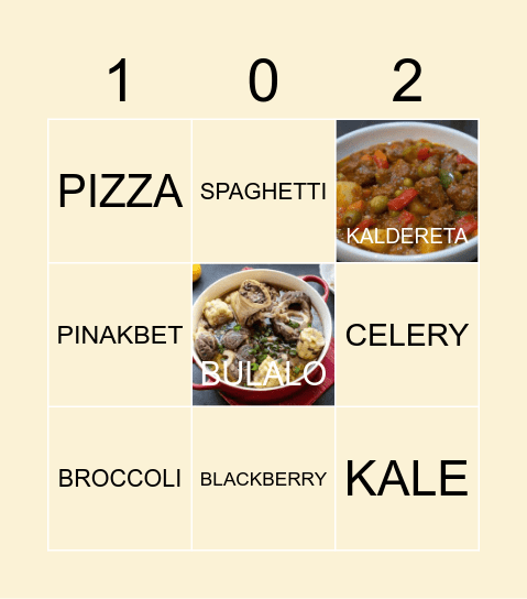 BUFFET Bingo Card