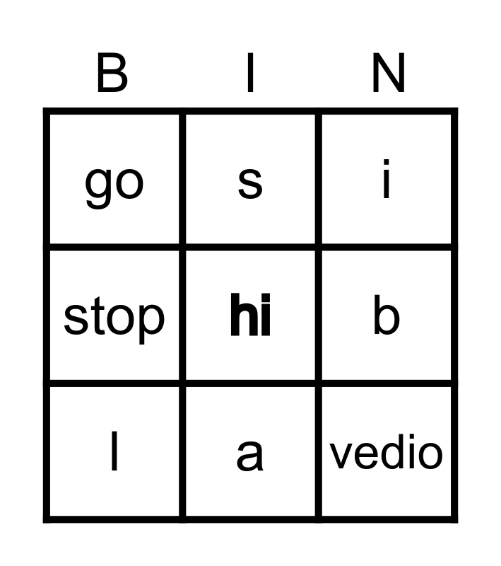 hi Bingo Card