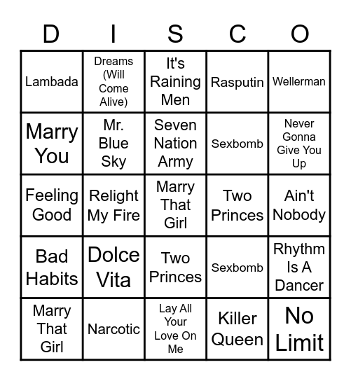 Bruiloft Arend & Martine Bingo Card