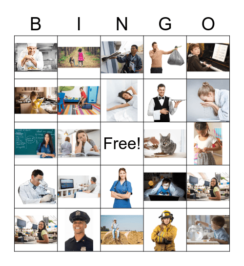 Chores and Occupations Bingo Card