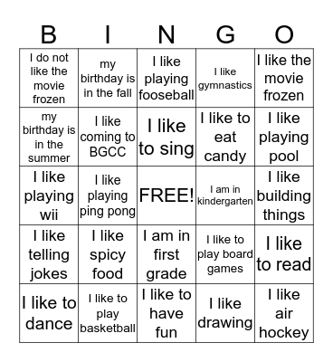 Tiger Monkeys  Bingo Card