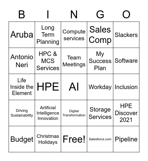 WDC Q321 Bingo Card