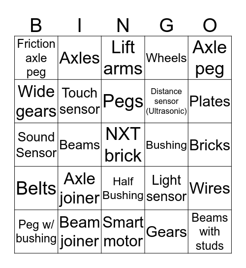 Robotics Bingo Card