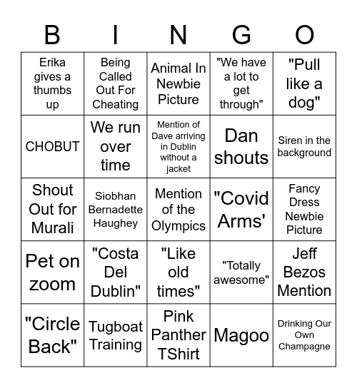 July Buzzword Bingo Card