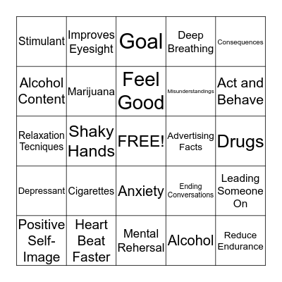 LifeSkills Bingo Card