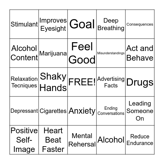 LifeSkills Bingo Card