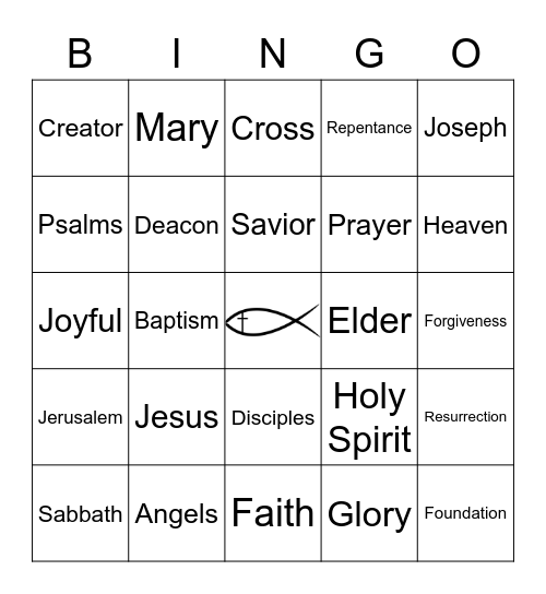 BIBLE Bingo Card