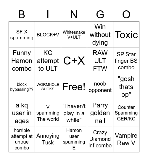 THE HAND Bingo Card