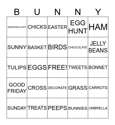 EASTER Bingo Card