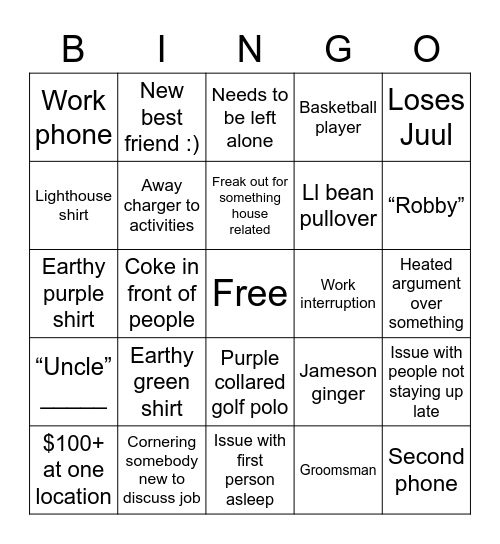 Big Boy Bingo Card
