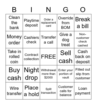 Ocean Shores Tellers Bingo Card