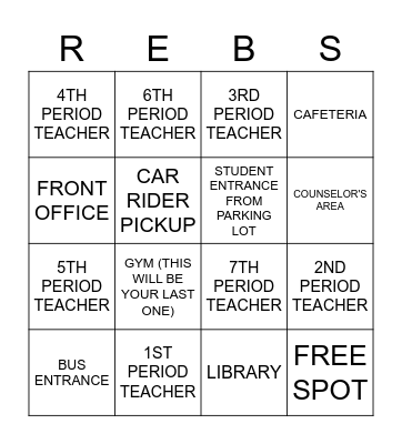 FRESHMAN ORIENTATION Bingo Card
