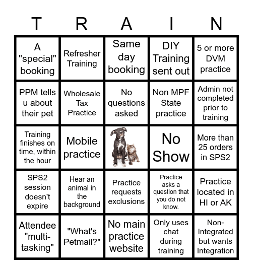 Trainer's Bingo Card