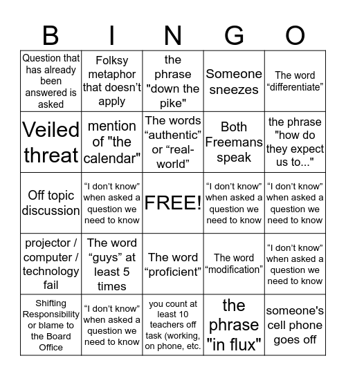 Bingo Card