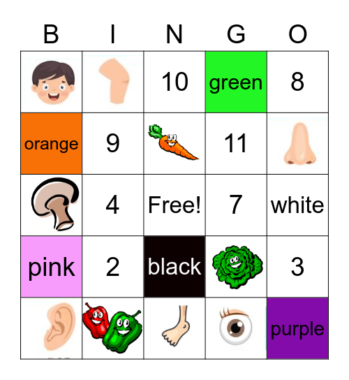 Farben & Nummern Bingo Card