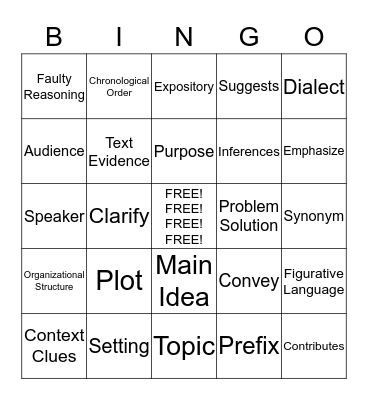 STAAR BINGO #2 Bingo Card