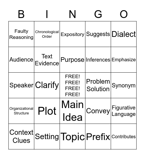 STAAR BINGO #2 Bingo Card