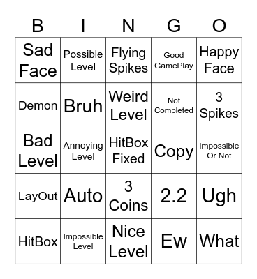 GD Bingo Episode 1 Bingo Card