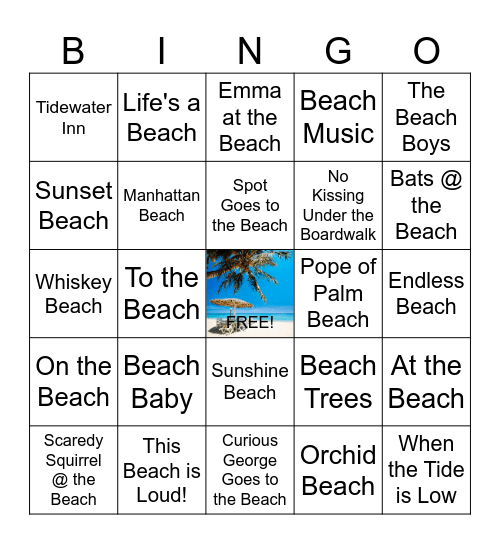 Beach Reads @ LCL Bingo Card