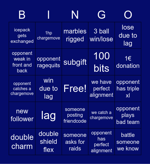 Drunk GBL Bingo Card