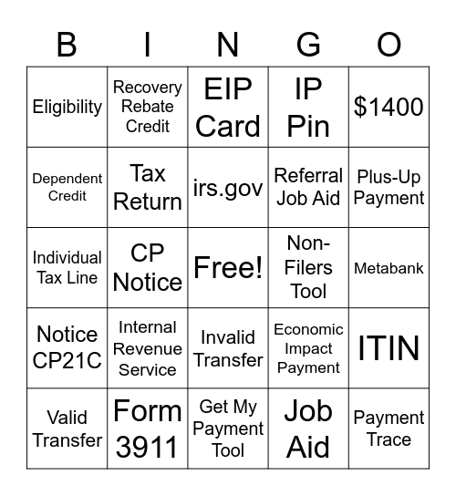 IRS Bingo Card