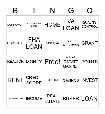 #MainStreetMortgage Bingo Card