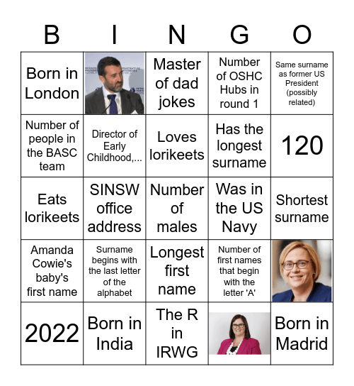 BASC Team Bingo Card