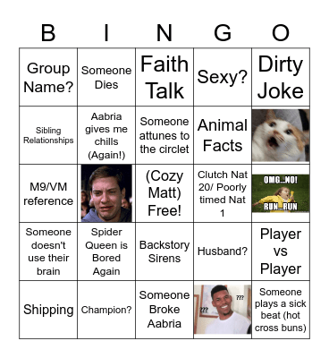 EXU BINGO C1E6 Bingo Card