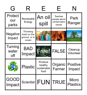 Green Careers Bingo Card