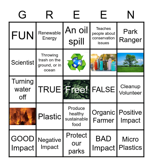 Green Careers Bingo Card