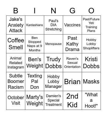 Visit Bingo Card