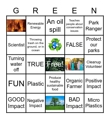 Green Careers Bingo Card