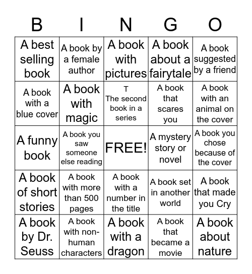 Book Week Bingo  HAVE YOU EVER READ... Bingo Card