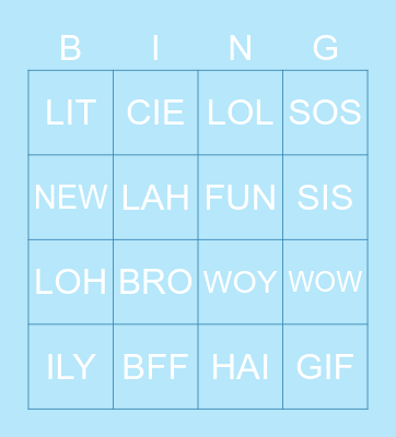 BINGO WITH HEIJI Bingo Card
