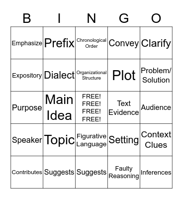 STAAR BINGO #2 Bingo Card