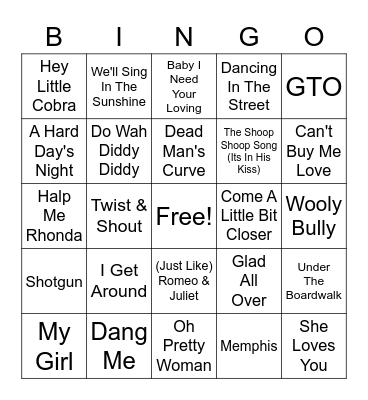 60s Elks Bingo Card