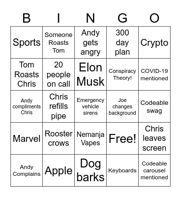 Codeable Bingo Card