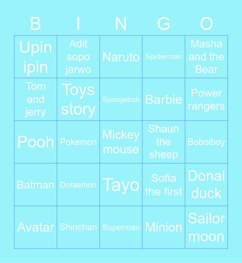 BINGO WITH HEIJI Bingo Card
