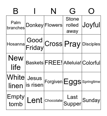 EASTER Bingo Card