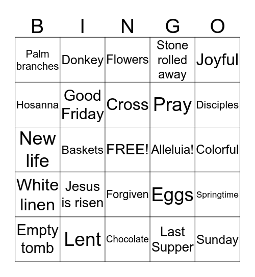 EASTER Bingo Card