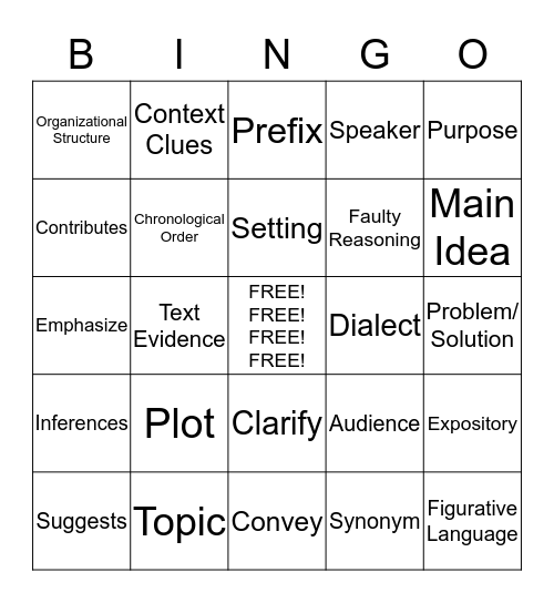 STAAR BINGO #2 Bingo Card