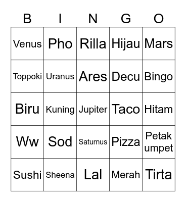 Berlin Bingo Card